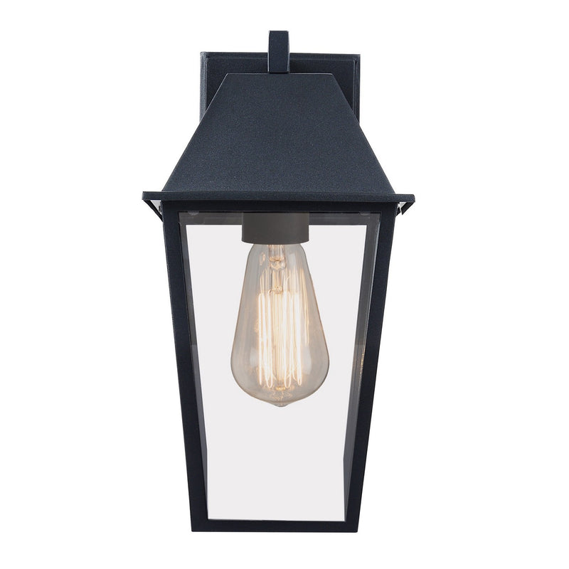 One Light Outdoor Wall Mount<br /><span style="color:#4AB0CE;">Entrega: 4-10 dias en USA</span><br /><span style="color:#4AB0CE;font-size:60%;">PREGUNTE POR ENTREGA EN PANAMA</span><br />Collection: Winchester<br />Finish: Black