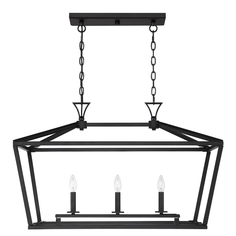 Three Light Linear Chandelier<br /><span style="color:#4AB0CE;">Entrega: 4-10 dias en USA</span><br /><span style="color:#4AB0CE;font-size:60%;">PREGUNTE POR ENTREGA EN PANAMA</span><br />Collection: Townsend<br />Finish: Matte Black