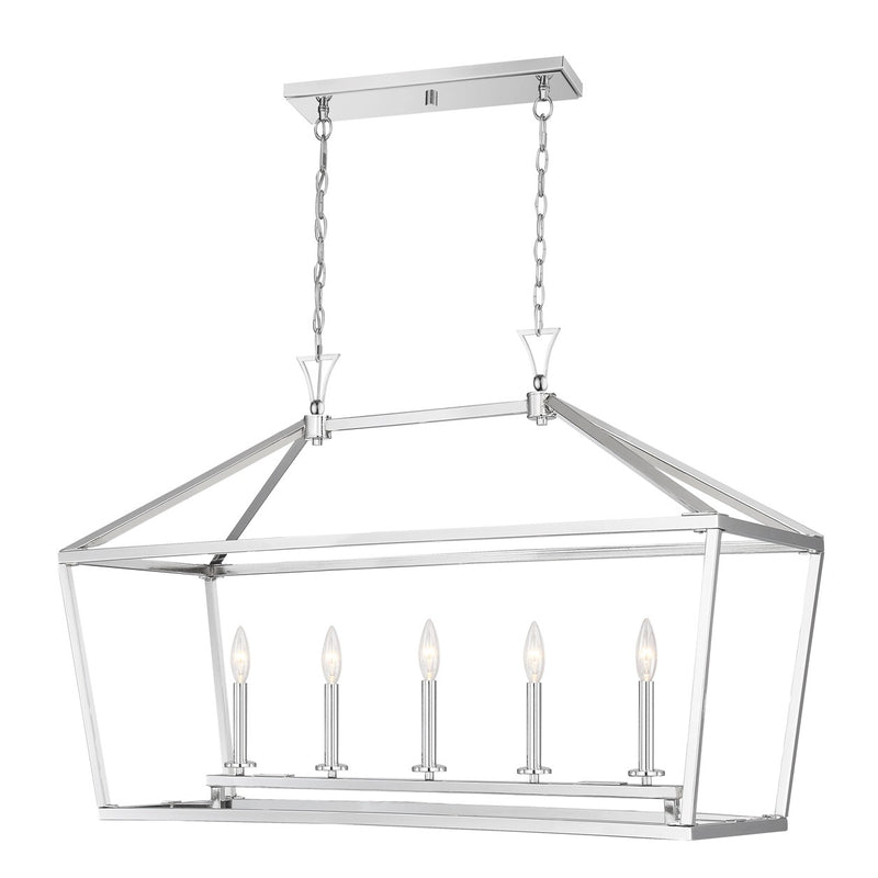 Five Light Linear Chandelier<br /><span style="color:#4AB0CE;">Entrega: 4-10 dias en USA</span><br /><span style="color:#4AB0CE;font-size:60%;">PREGUNTE POR ENTREGA EN PANAMA</span><br />Collection: Townsend<br />Finish: Polished Nickel