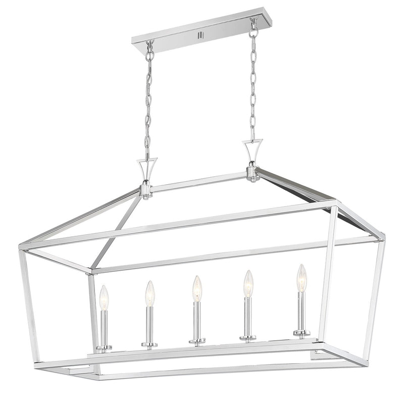 Five Light Linear Chandelier<br /><span style="color:#4AB0CE;">Entrega: 4-10 dias en USA</span><br /><span style="color:#4AB0CE;font-size:60%;">PREGUNTE POR ENTREGA EN PANAMA</span><br />Collection: Townsend<br />Finish: Polished Nickel