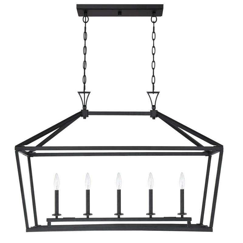 Five Light Linear Chandelier<br /><span style="color:#4AB0CE;">Entrega: 4-10 dias en USA</span><br /><span style="color:#4AB0CE;font-size:60%;">PREGUNTE POR ENTREGA EN PANAMA</span><br />Collection: Townsend<br />Finish: Matte Black