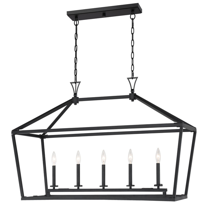 Five Light Linear Chandelier<br /><span style="color:#4AB0CE;">Entrega: 4-10 dias en USA</span><br /><span style="color:#4AB0CE;font-size:60%;">PREGUNTE POR ENTREGA EN PANAMA</span><br />Collection: Townsend<br />Finish: Matte Black