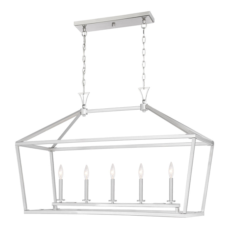 Five Light Linear Chandelier<br /><span style="color:#4AB0CE;">Entrega: 4-10 dias en USA</span><br /><span style="color:#4AB0CE;font-size:60%;">PREGUNTE POR ENTREGA EN PANAMA</span><br />Collection: Townsend<br />Finish: Satin Nickel