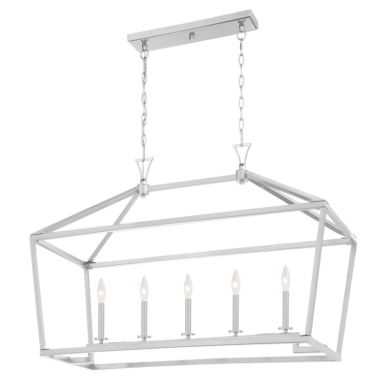 Five Light Linear Chandelier<br /><span style="color:#4AB0CE;">Entrega: 4-10 dias en USA</span><br /><span style="color:#4AB0CE;font-size:60%;">PREGUNTE POR ENTREGA EN PANAMA</span><br />Collection: Townsend<br />Finish: Satin Nickel