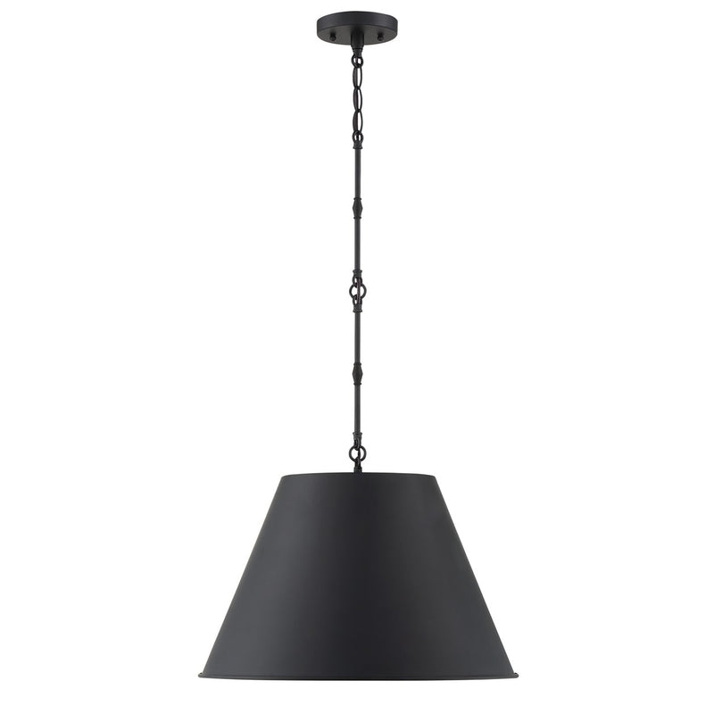 One Light Pendant<br /><span style="color:#4AB0CE;">Entrega: 4-10 dias en USA</span><br /><span style="color:#4AB0CE;font-size:60%;">PREGUNTE POR ENTREGA EN PANAMA</span><br />Collection: Alden<br />Finish: Matte Black