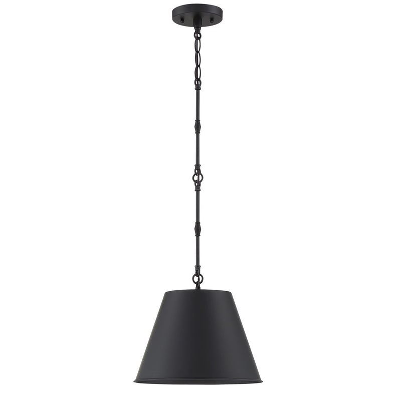 One Light Pendant<br /><span style="color:#4AB0CE;">Entrega: 4-10 dias en USA</span><br /><span style="color:#4AB0CE;font-size:60%;">PREGUNTE POR ENTREGA EN PANAMA</span><br />Collection: Alden<br />Finish: Matte Black