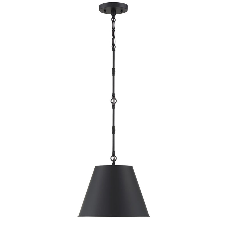 One Light Pendant<br /><span style="color:#4AB0CE;">Entrega: 4-10 dias en USA</span><br /><span style="color:#4AB0CE;font-size:60%;">PREGUNTE POR ENTREGA EN PANAMA</span><br />Collection: Alden<br />Finish: Matte Black