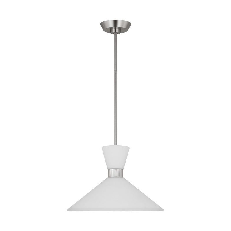 One Light Pendant<br /><span style="color:#4AB0CE;">Entrega: 4-10 dias en USA</span><br /><span style="color:#4AB0CE;font-size:60%;">PREGUNTE POR ENTREGA EN PANAMA</span><br />Collection: Belcarra<br />Finish: Brushed Steel