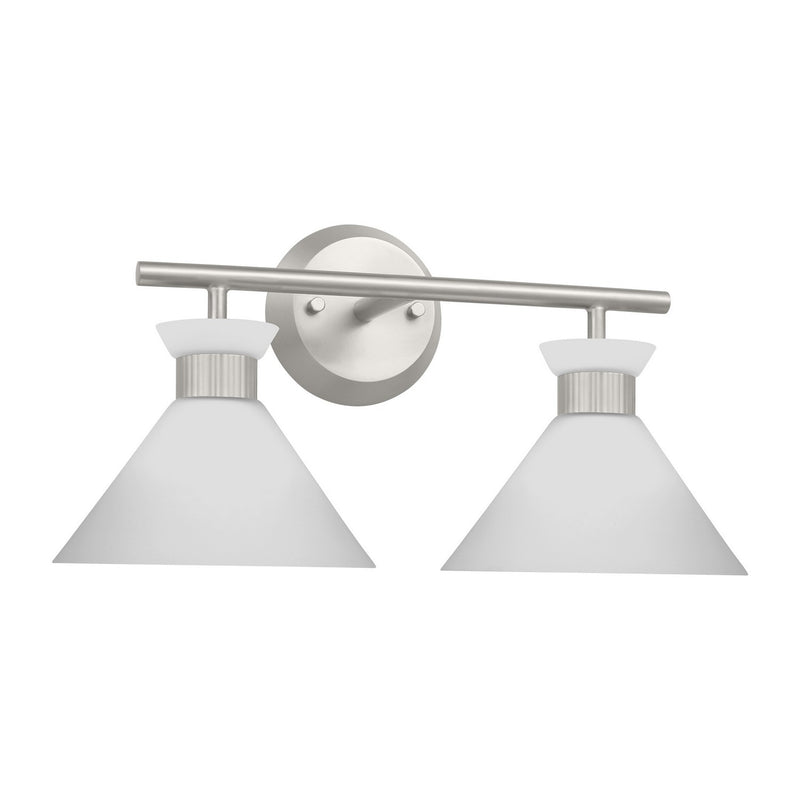 Two Light Bath<br /><span style="color:#4AB0CE;">Entrega: 4-10 dias en USA</span><br /><span style="color:#4AB0CE;font-size:60%;">PREGUNTE POR ENTREGA EN PANAMA</span><br />Collection: Belcarra<br />Finish: Brushed Steel