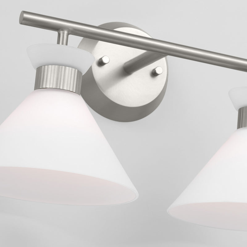 Two Light Bath<br /><span style="color:#4AB0CE;">Entrega: 4-10 dias en USA</span><br /><span style="color:#4AB0CE;font-size:60%;">PREGUNTE POR ENTREGA EN PANAMA</span><br />Collection: Belcarra<br />Finish: Brushed Steel