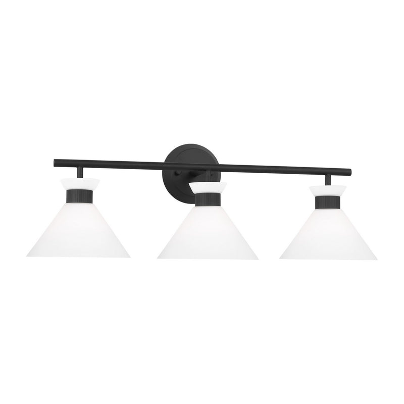Three Light Bath<br /><span style="color:#4AB0CE;">Entrega: 4-10 dias en USA</span><br /><span style="color:#4AB0CE;font-size:60%;">PREGUNTE POR ENTREGA EN PANAMA</span><br />Collection: Belcarra<br />Finish: Midnight Black