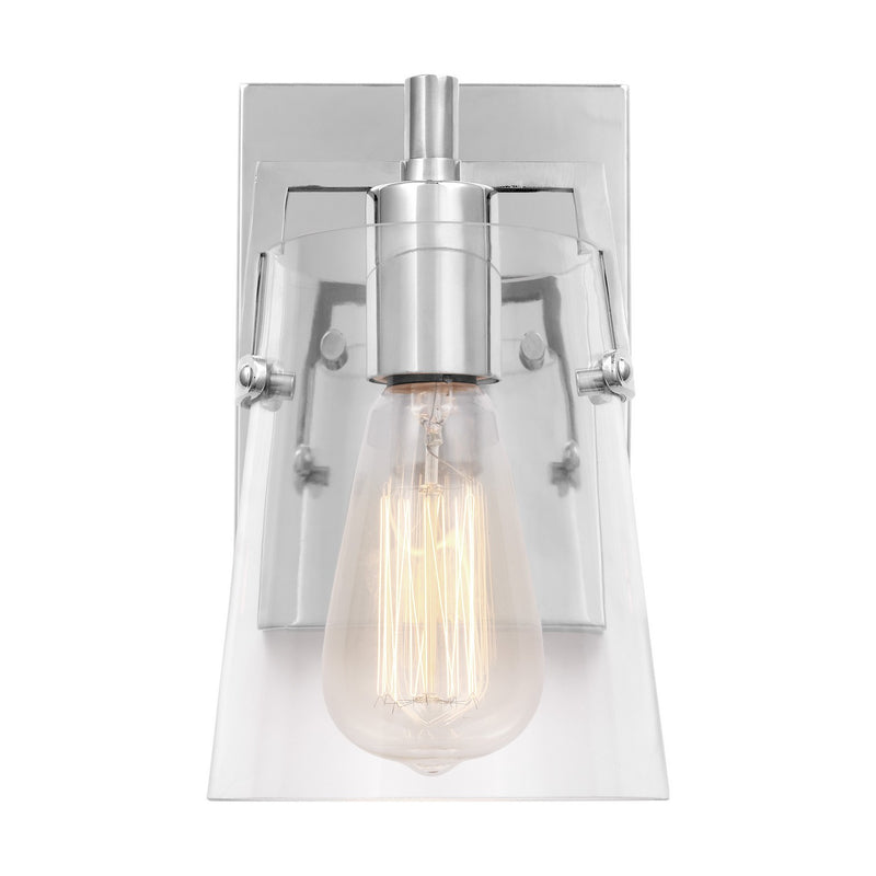 One Light Wall Sconce<br /><span style="color:#4AB0CE;">Entrega: 4-10 dias en USA</span><br /><span style="color:#4AB0CE;font-size:60%;">PREGUNTE POR ENTREGA EN PANAMA</span><br />Collection: Crofton<br />Finish: Chrome