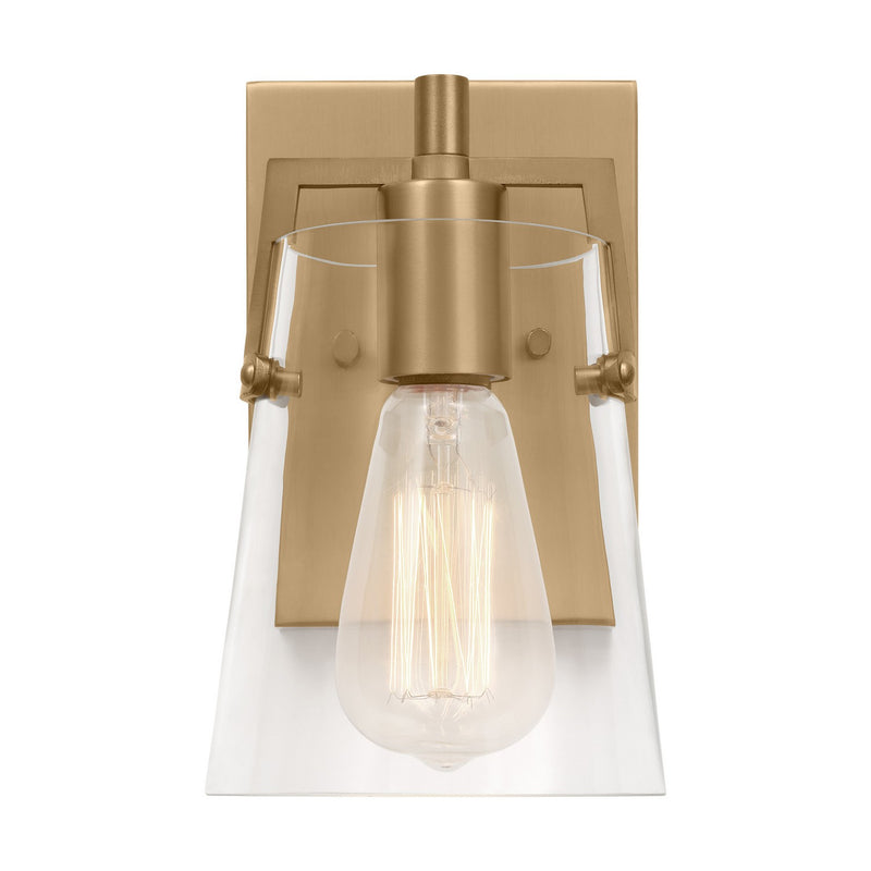 One Light Wall Sconce<br /><span style="color:#4AB0CE;">Entrega: 4-10 dias en USA</span><br /><span style="color:#4AB0CE;font-size:60%;">PREGUNTE POR ENTREGA EN PANAMA</span><br />Collection: Crofton<br />Finish: Satin Brass