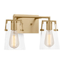 Two Light Bath<br /><span style="color:#4AB0CE;">Entrega: 4-10 dias en USA</span><br /><span style="color:#4AB0CE;font-size:60%;">PREGUNTE POR ENTREGA EN PANAMA</span><br />Collection: Crofton<br />Finish: Satin Brass