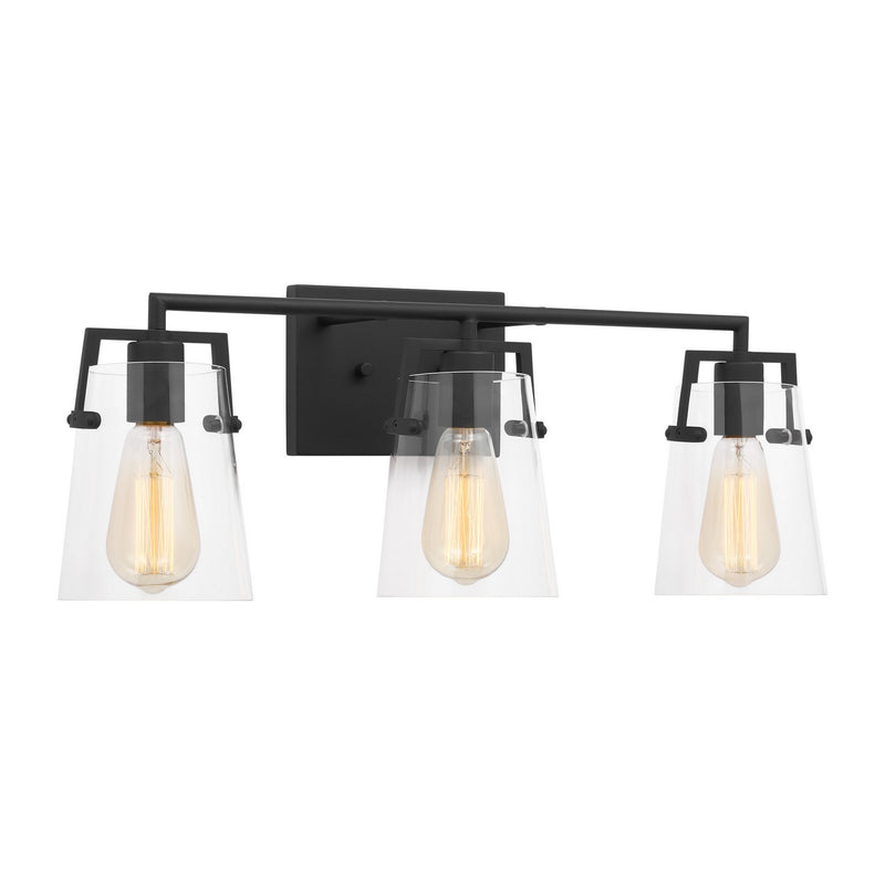 Three Light Bath<br /><span style="color:#4AB0CE;">Entrega: 4-10 dias en USA</span><br /><span style="color:#4AB0CE;font-size:60%;">PREGUNTE POR ENTREGA EN PANAMA</span><br />Collection: Crofton<br />Finish: Midnight Black