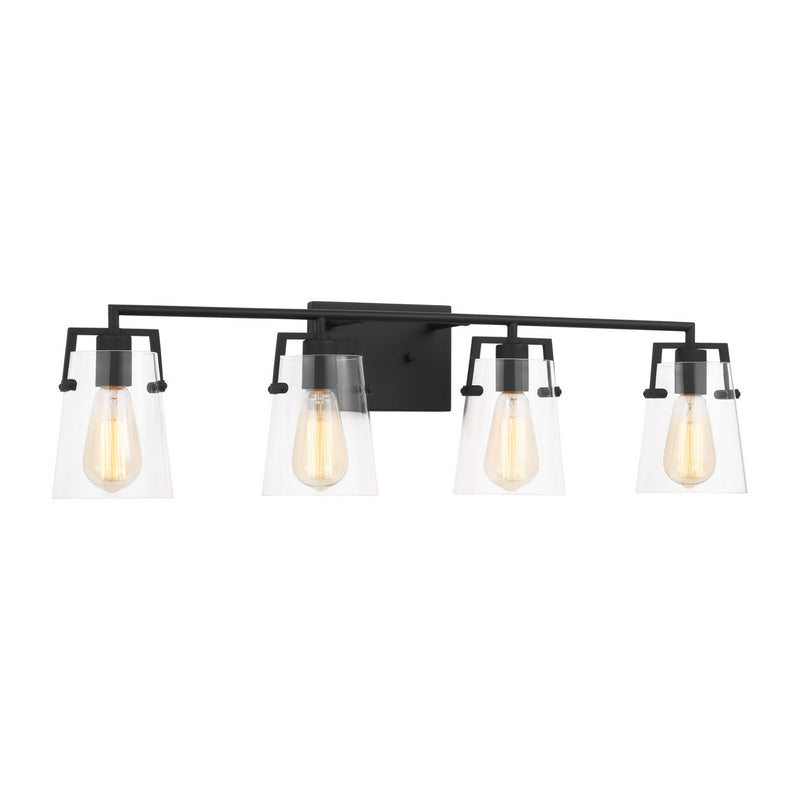 Four Light Bath<br /><span style="color:#4AB0CE;">Entrega: 4-10 dias en USA</span><br /><span style="color:#4AB0CE;font-size:60%;">PREGUNTE POR ENTREGA EN PANAMA</span><br />Collection: Crofton<br />Finish: Midnight Black