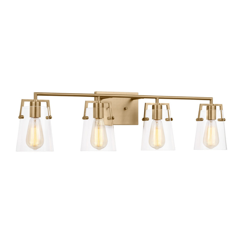 Four Light Bath<br /><span style="color:#4AB0CE;">Entrega: 4-10 dias en USA</span><br /><span style="color:#4AB0CE;font-size:60%;">PREGUNTE POR ENTREGA EN PANAMA</span><br />Collection: Crofton<br />Finish: Satin Brass