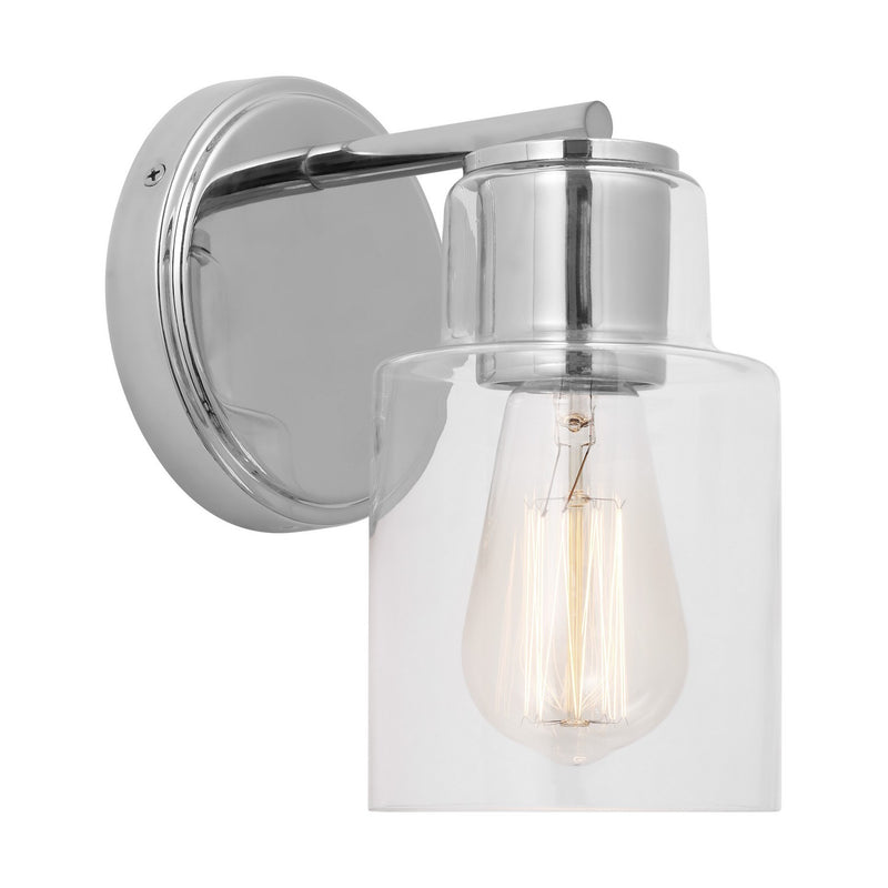 One Light Wall Sconce<br /><span style="color:#4AB0CE;">Entrega: 4-10 dias en USA</span><br /><span style="color:#4AB0CE;font-size:60%;">PREGUNTE POR ENTREGA EN PANAMA</span><br />Collection: Sayward<br />Finish: Chrome