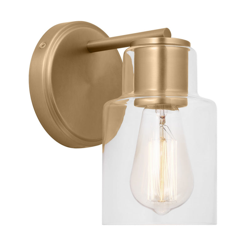 One Light Wall Sconce<br /><span style="color:#4AB0CE;">Entrega: 4-10 dias en USA</span><br /><span style="color:#4AB0CE;font-size:60%;">PREGUNTE POR ENTREGA EN PANAMA</span><br />Collection: Sayward<br />Finish: Satin Brass