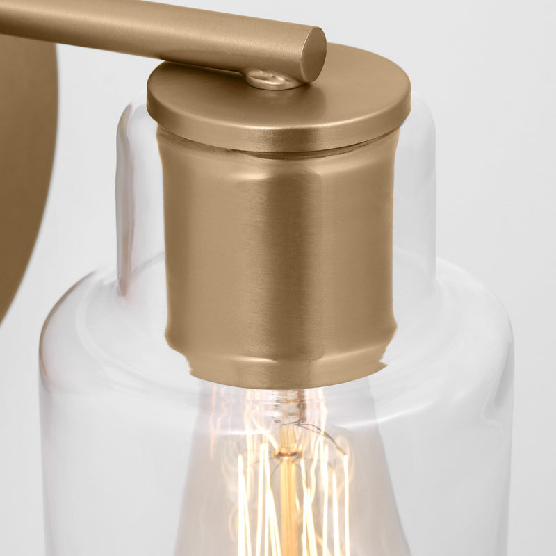 One Light Wall Sconce<br /><span style="color:#4AB0CE;">Entrega: 4-10 dias en USA</span><br /><span style="color:#4AB0CE;font-size:60%;">PREGUNTE POR ENTREGA EN PANAMA</span><br />Collection: Sayward<br />Finish: Satin Brass