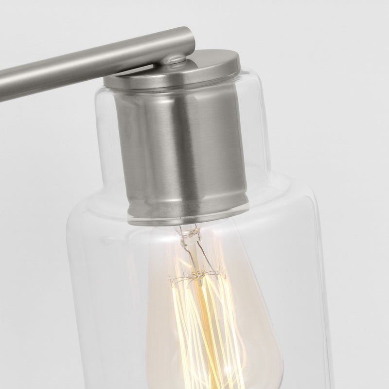 Three Light Bath<br /><span style="color:#4AB0CE;">Entrega: 11-12 semanas en USA</span><br /><span style="color:#4AB0CE;font-size:60%;">PREGUNTE POR ENTREGA EN PANAMA</span><br />Collection: Sayward<br />Finish: Brushed Steel