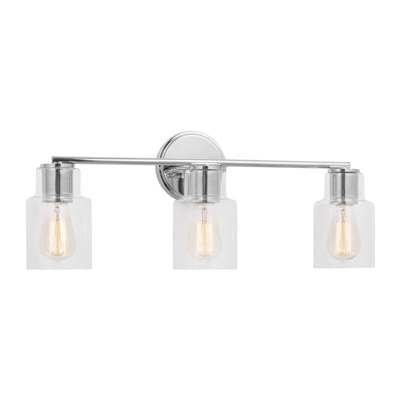 Three Light Bath<br /><span style="color:#4AB0CE;">Entrega: 4-10 dias en USA</span><br /><span style="color:#4AB0CE;font-size:60%;">PREGUNTE POR ENTREGA EN PANAMA</span><br />Collection: Sayward<br />Finish: Chrome