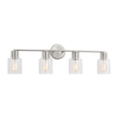 Four Light Bath<br /><span style="color:#4AB0CE;">Entrega: 4-10 dias en USA</span><br /><span style="color:#4AB0CE;font-size:60%;">PREGUNTE POR ENTREGA EN PANAMA</span><br />Collection: Sayward<br />Finish: Brushed Steel