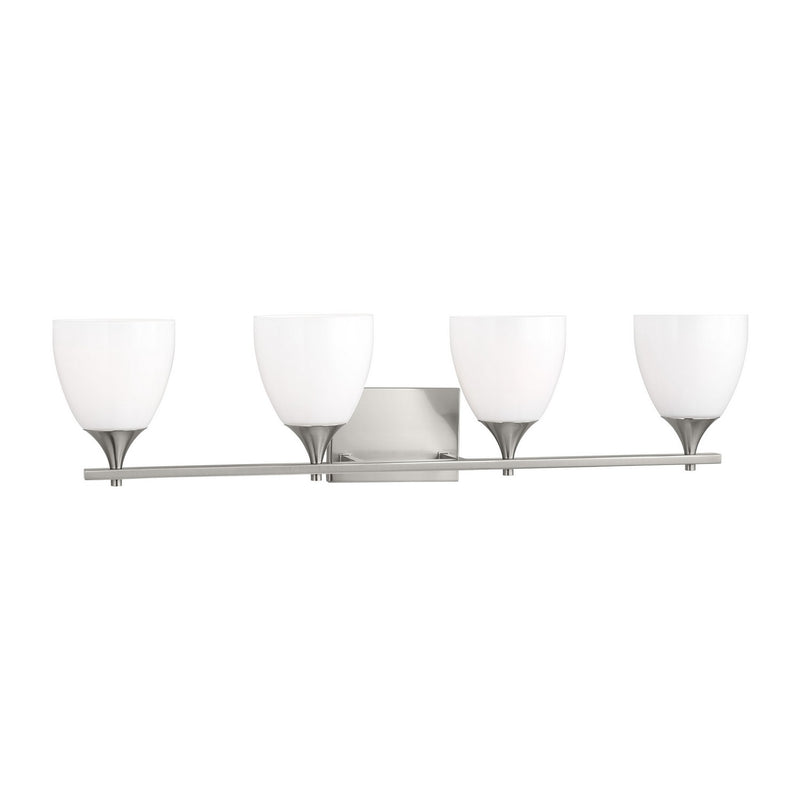 Four Light Bath<br /><span style="color:#4AB0CE;">Entrega: 4-10 dias en USA</span><br /><span style="color:#4AB0CE;font-size:60%;">PREGUNTE POR ENTREGA EN PANAMA</span><br />Collection: Toffino<br />Finish: Brushed Steel