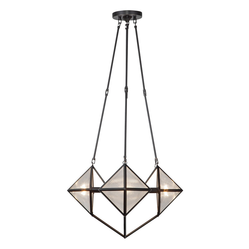 Four Light Chandelier<br /><span style="color:#4AB0CE;">Entrega: 4-10 dias en USA</span><br /><span style="color:#4AB0CE;font-size:60%;">PREGUNTE POR ENTREGA EN PANAMA</span><br />Collection: Cairo<br />Finish: Ribbed Glass/Urban Bronze