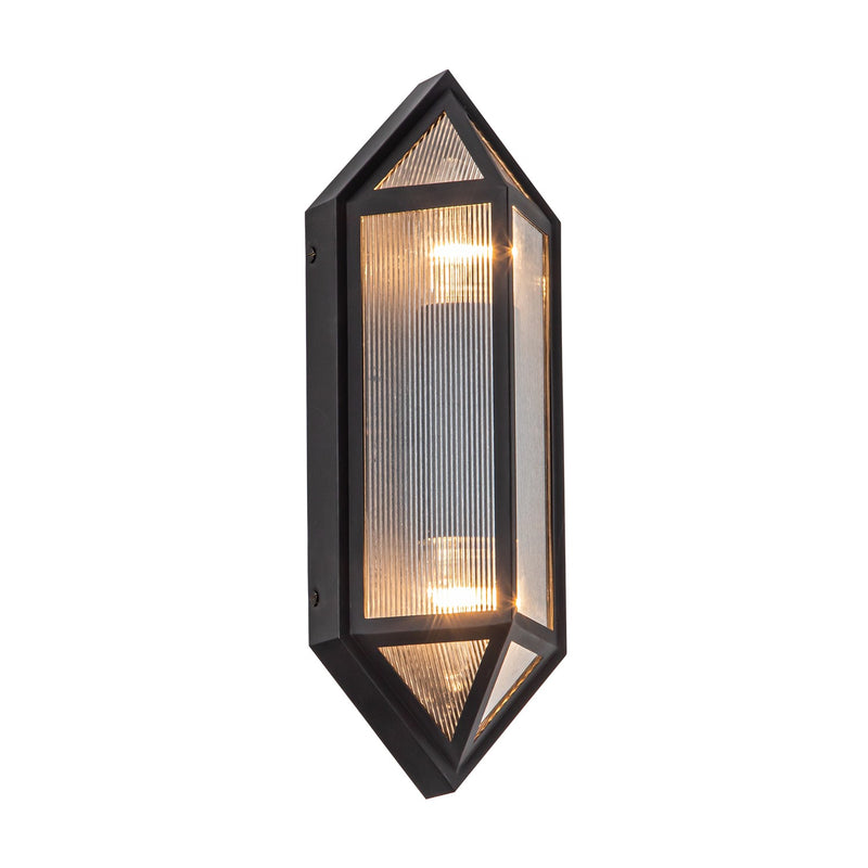 Two Light Outdoor Wall Lantern<br /><span style="color:#4AB0CE;">Entrega: 4-10 dias en USA</span><br /><span style="color:#4AB0CE;font-size:60%;">PREGUNTE POR ENTREGA EN PANAMA</span><br />Collection: Cairo<br />Finish: Black/Ribbed Glass