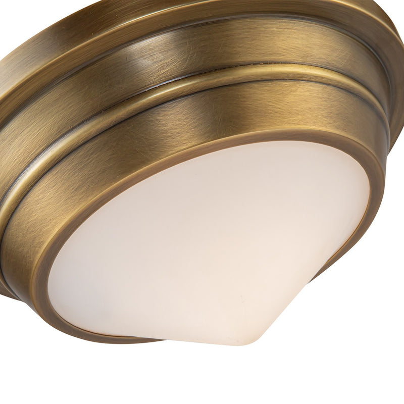 Alora - FM348010VBOP - One Light Flush Mount - Willard - Vintage Brass/Opal Matte Glass