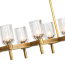 Ten Light Linear Pendant<br /><span style="color:#4AB0CE;">Entrega: 4-10 dias en USA</span><br /><span style="color:#4AB0CE;font-size:60%;">PREGUNTE POR ENTREGA EN PANAMA</span><br />Collection: Lucian<br />Finish: Vintage Brass/Clear Crystal