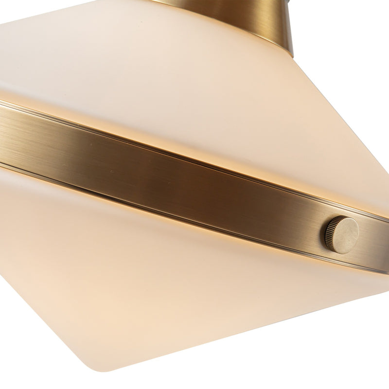 Alora - LP348241VBOP - Two Light Linear Pendant - Willard - Vintage Brass/Opal Matte Glass