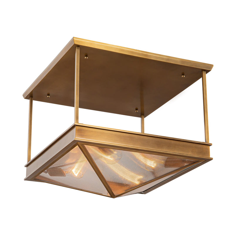 Four Light Semi Flush Mount<br /><span style="color:#4AB0CE;">Entrega: 4-10 dias en USA</span><br /><span style="color:#4AB0CE;font-size:60%;">PREGUNTE POR ENTREGA EN PANAMA</span><br />Collection: Cairo<br />Finish: Ribbed Glass/Vintage Brass