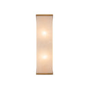 Two Light Vanity<br /><span style="color:#4AB0CE;">Entrega: 4-10 dias en USA</span><br /><span style="color:#4AB0CE;font-size:60%;">PREGUNTE POR ENTREGA EN PANAMA</span><br />Collection: Abbott<br />Finish: Vintage Brass/Alabaster
