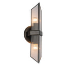 Two Light Vanity<br /><span style="color:#4AB0CE;">Entrega: 4-10 dias en USA</span><br /><span style="color:#4AB0CE;font-size:60%;">PREGUNTE POR ENTREGA EN PANAMA</span><br />Collection: Cairo<br />Finish: Urban Bronze/Ribbed Glass