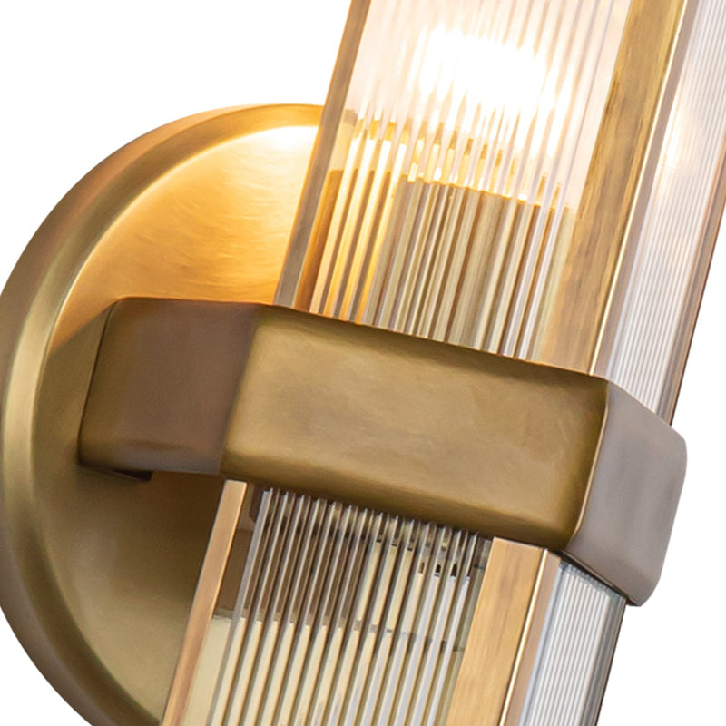 Alora - WV332904VBCR - One Light Wall Sconce - Cairo - Ribbed Glass/Vintage Brass