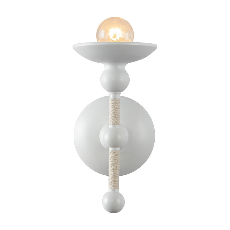 One Light Wall Sconce<br /><span style="color:#4AB0CE;">Entrega: 4-10 dias en USA</span><br /><span style="color:#4AB0CE;font-size:60%;">PREGUNTE POR ENTREGA EN PANAMA</span><br />Collection: Nadine<br />Finish: Matte White/Cotton