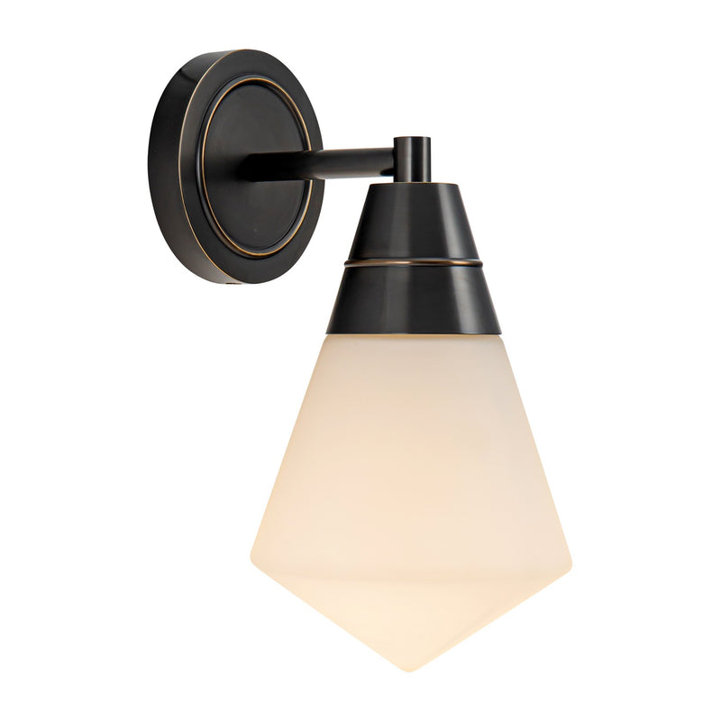 One Light Wall Sconce<br /><span style="color:#4AB0CE;">Entrega: 4-10 dias en USA</span><br /><span style="color:#4AB0CE;font-size:60%;">PREGUNTE POR ENTREGA EN PANAMA</span><br />Collection: Willard<br />Finish: Urban Bronze/Opal Matte Glass