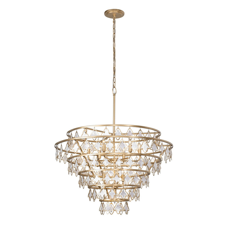 Ten Light Chandelier<br /><span style="color:#4AB0CE;">Entrega: 4-10 dias en USA</span><br /><span style="color:#4AB0CE;font-size:60%;">PREGUNTE POR ENTREGA EN PANAMA</span><br />Collection: Fleur<br />Finish: French Gold