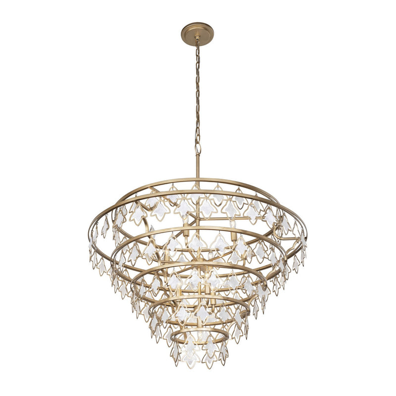 Ten Light Chandelier<br /><span style="color:#4AB0CE;">Entrega: 4-10 dias en USA</span><br /><span style="color:#4AB0CE;font-size:60%;">PREGUNTE POR ENTREGA EN PANAMA</span><br />Collection: Fleur<br />Finish: French Gold