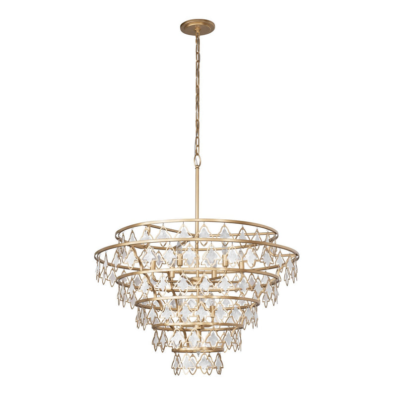 Ten Light Chandelier<br /><span style="color:#4AB0CE;">Entrega: 4-10 dias en USA</span><br /><span style="color:#4AB0CE;font-size:60%;">PREGUNTE POR ENTREGA EN PANAMA</span><br />Collection: Fleur<br />Finish: French Gold