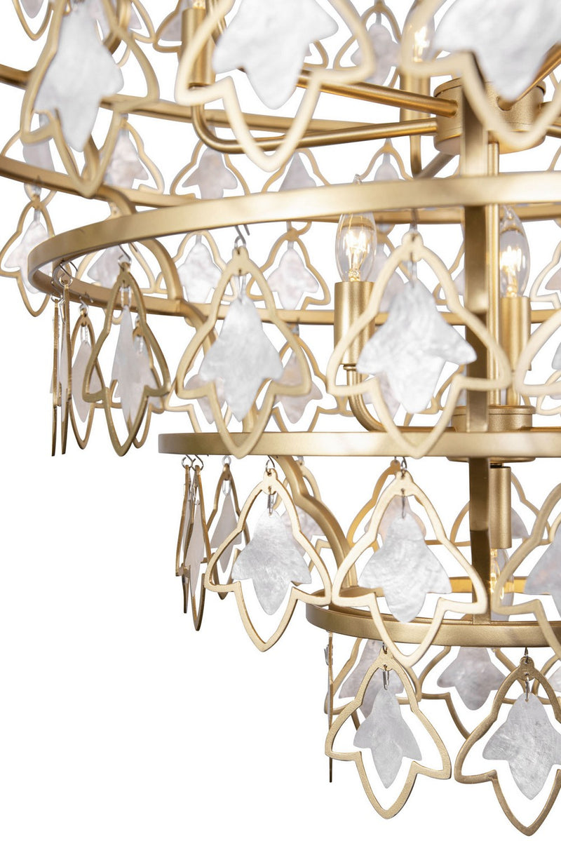 Ten Light Chandelier<br /><span style="color:#4AB0CE;">Entrega: 4-10 dias en USA</span><br /><span style="color:#4AB0CE;font-size:60%;">PREGUNTE POR ENTREGA EN PANAMA</span><br />Collection: Fleur<br />Finish: French Gold