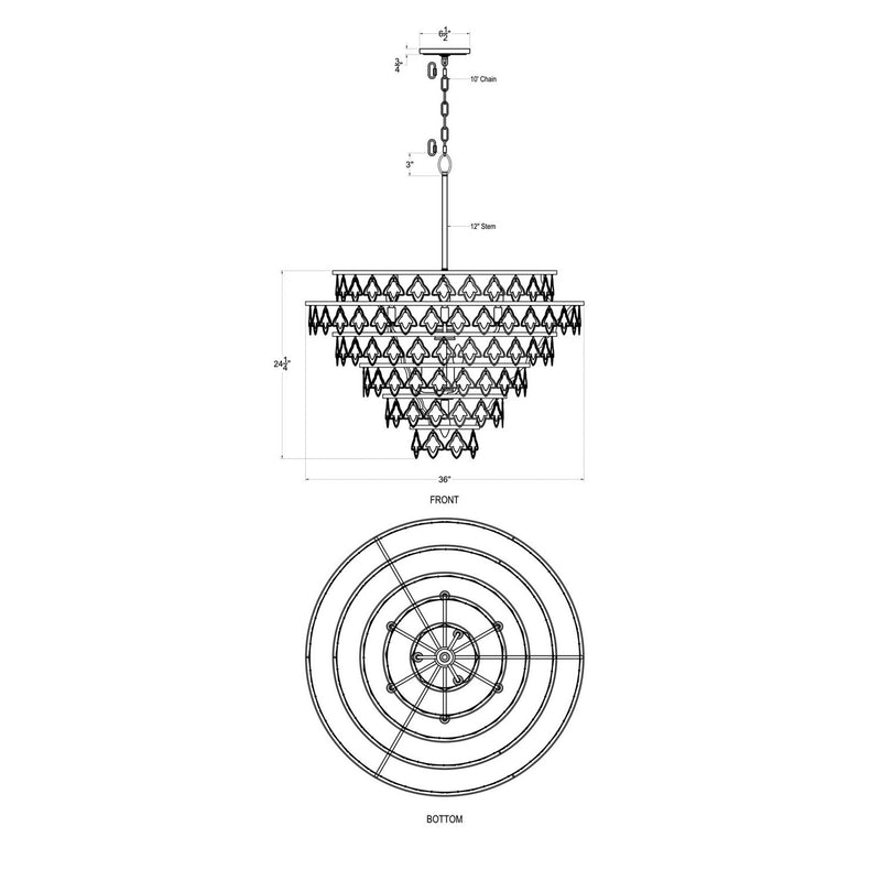 Varaluz - 386C10FG - Ten Light Chandelier - Fleur - French Gold