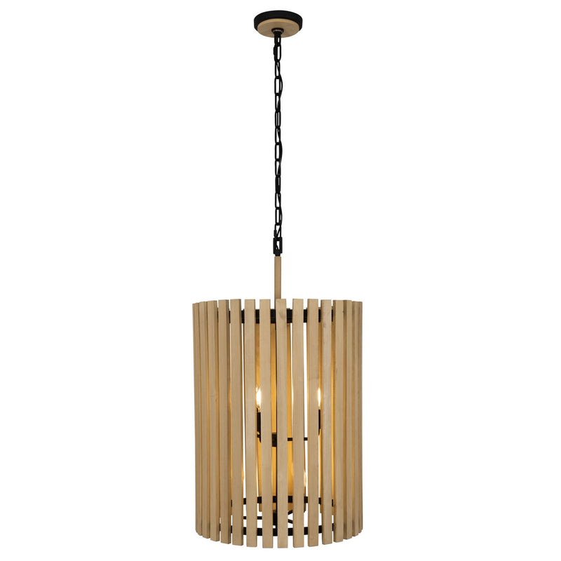 Six Light Foyer Pendant<br /><span style="color:#4AB0CE;">Entrega: 4-10 dias en USA</span><br /><span style="color:#4AB0CE;font-size:60%;">PREGUNTE POR ENTREGA EN PANAMA</span><br />Collection: Suratto<br />Finish: Matte Black/Honey Blonde