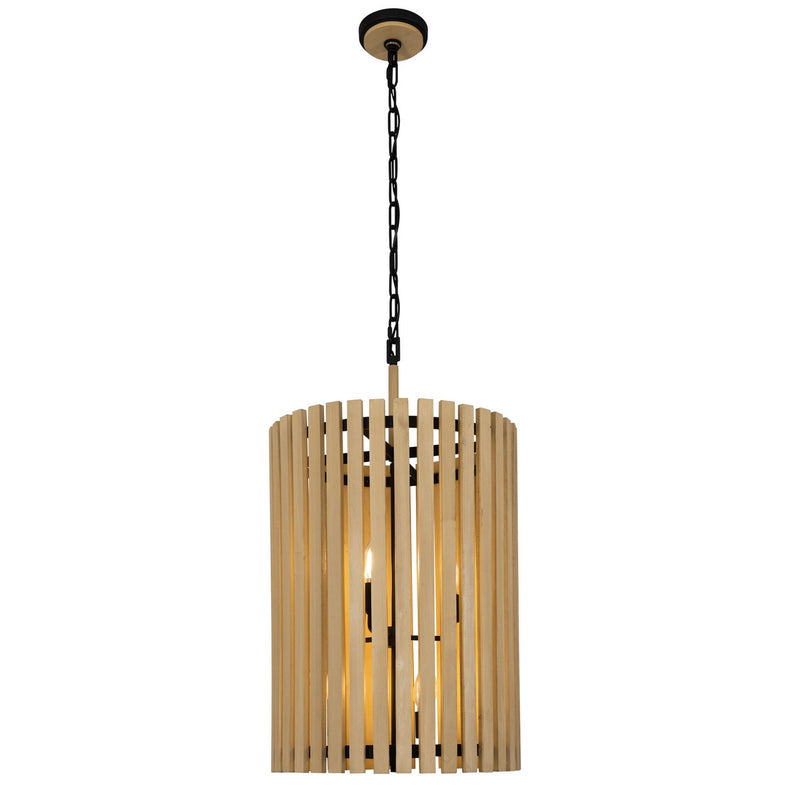 Six Light Foyer Pendant<br /><span style="color:#4AB0CE;">Entrega: 4-10 dias en USA</span><br /><span style="color:#4AB0CE;font-size:60%;">PREGUNTE POR ENTREGA EN PANAMA</span><br />Collection: Suratto<br />Finish: Matte Black/Honey Blonde