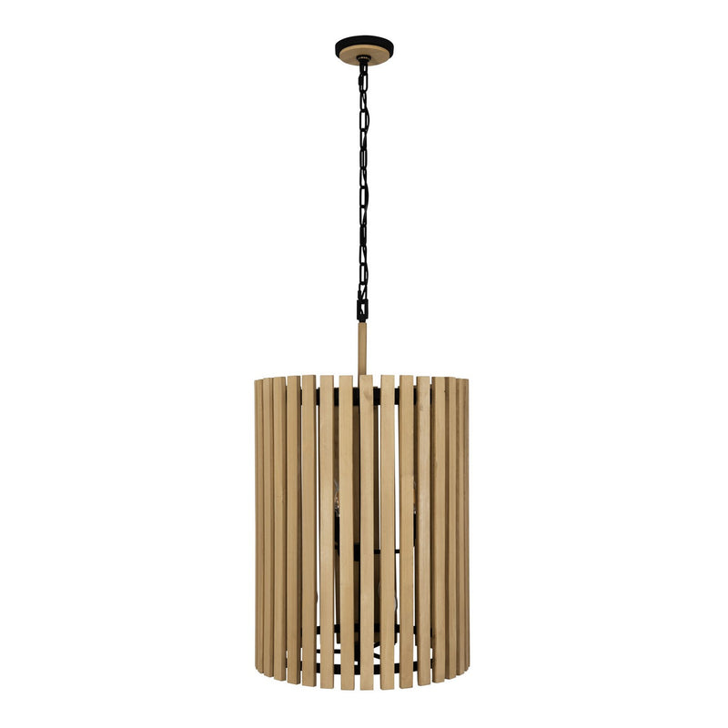 Six Light Foyer Pendant<br /><span style="color:#4AB0CE;">Entrega: 4-10 dias en USA</span><br /><span style="color:#4AB0CE;font-size:60%;">PREGUNTE POR ENTREGA EN PANAMA</span><br />Collection: Suratto<br />Finish: Matte Black/Honey Blonde