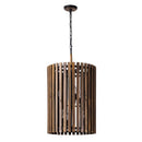 Six Light Foyer Pendant<br /><span style="color:#4AB0CE;">Entrega: 4-10 dias en USA</span><br /><span style="color:#4AB0CE;font-size:60%;">PREGUNTE POR ENTREGA EN PANAMA</span><br />Collection: Suratto<br />Finish: Matte Black/Medium Walnut