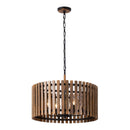 Six Light Pendant<br /><span style="color:#4AB0CE;">Entrega: 4-10 dias en USA</span><br /><span style="color:#4AB0CE;font-size:60%;">PREGUNTE POR ENTREGA EN PANAMA</span><br />Collection: Suratto<br />Finish: Matte Black/Medium Walnut