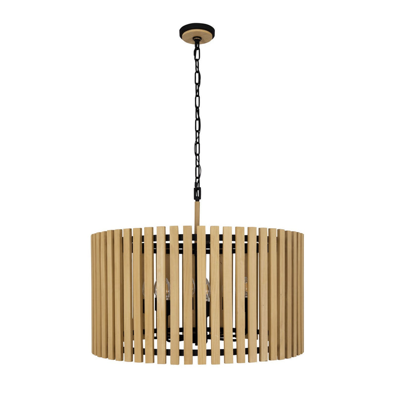 Eight Light Pendant<br /><span style="color:#4AB0CE;">Entrega: 4-10 dias en USA</span><br /><span style="color:#4AB0CE;font-size:60%;">PREGUNTE POR ENTREGA EN PANAMA</span><br />Collection: Suratto<br />Finish: Matte Black/Honey Blonde